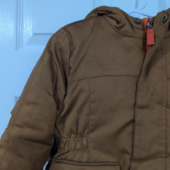 Cat & Jack Brown Hooded Winter Jacket with Monster Eye Design in Size 3T - Picture 2 of 12